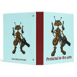Funny fire ant with guns cartoon art binder