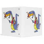 funny fire cooking hot dogs dragon cartoon vinyl binder