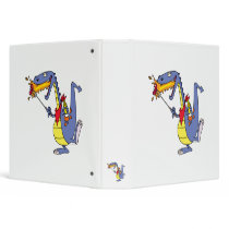 funny fire cooking hot dogs dragon cartoon vinyl binders