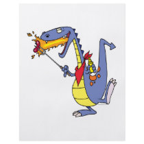 funny fire cooking hot dogs dragon cartoon flyer