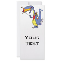 funny fire cooking hot dogs dragon cartoon custom rack cards