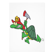 funny fireman firefighter turtle cartoon announcements