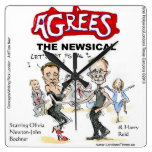 Funny Fiscal Cliff Cartoon Working Wall Clock wall clocks