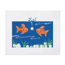 funny fish pondering golf balls underwater flyer