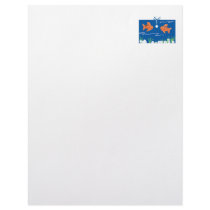 funny fish pondering golf balls underwater custom letterhead