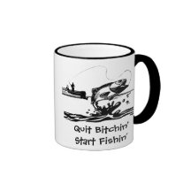 Funny Fishing Cartoon and Saying Coffee Mug