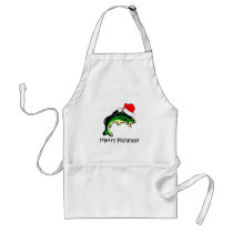 Funny fishing Christmas Apron