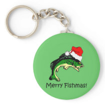Funny fishing Christmas Key Chains