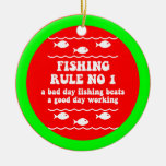Funny fishing christmas ornament