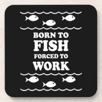 funny fishing drink coaster