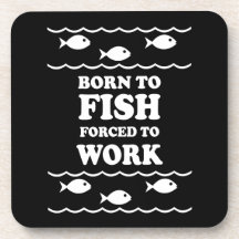 funny fishing drink coaster