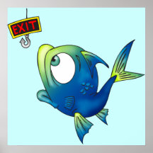 Funny Fishing Fish Print