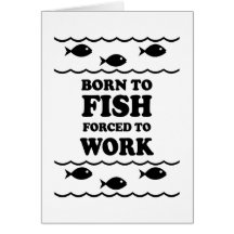 Funny fishing greeting card
