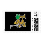 funny fishing monkey postage stamp