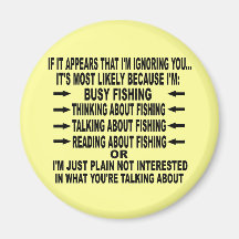 FUNNY FISHING OBSESSION REFRIGERATOR MAGNET