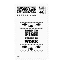 Funny fishing postage stamps