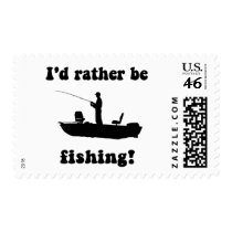 Funny fishing postage stamps