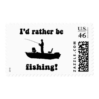 Funny fishing postage stamps