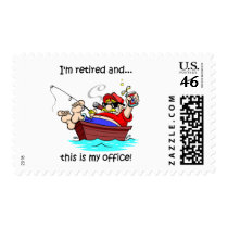 Funny fishing retirement postage
