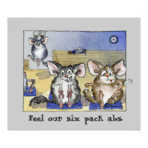 Funny Fitness Cartoon Poster Print Gray by zooogle Funny Fitness Cartoon Poster Print Gray