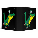 funny fitness gator alligator cartoon binders