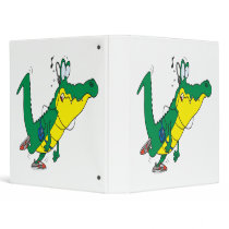 funny fitness gator alligator cartoon vinyl binders