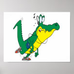 funny fitness gator alligator cartoon posters