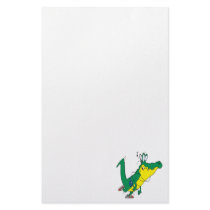 funny fitness gator alligator cartoon stationery