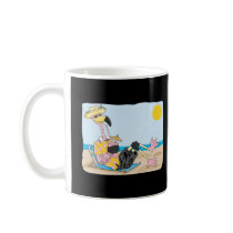 funny flamingo on vacation coffee mug