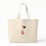 funny flamingo with drink canvas bags