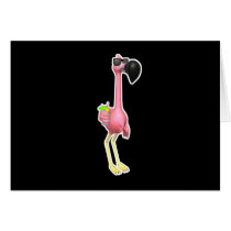 funny flamingo with drink cards