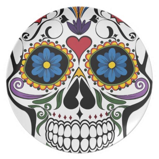 Funny Floral Skull Dinner Plate Zazzle