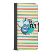 Funny Fly; Bright Rainbow Stripes Phone Wallet Cases at Zazzle