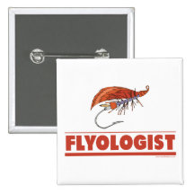 Funny Fly Fishing Pinback Buttons