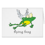 Funny Flying Frog Greeting Card