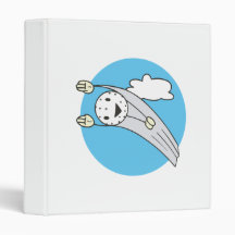 funny flying high golfball cartoon vinyl binder