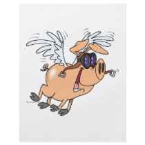 funny flying pig flyer cartoon