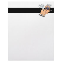 funny flying pig flyer cartoon letterhead template