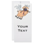 funny flying pig flyer cartoon rack card