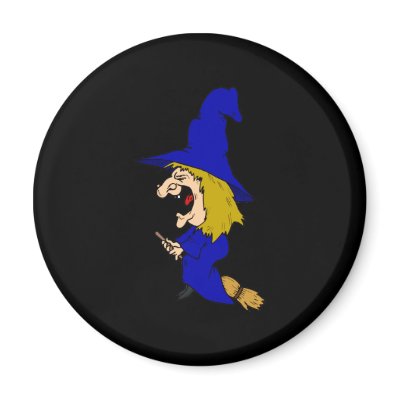 Funny Flying Witch magnet