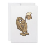 funny football cartoon holding a beer mug personalized announcement