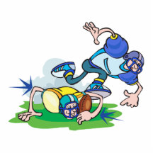 funny football tackle cartoon cut out