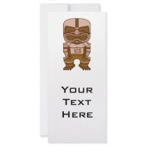 funny football tiki graphic full color rack card