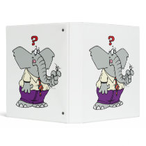 funny forgetful elephant cartoon vinyl binders