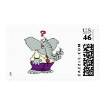funny forgetful elephant cartoon stamp