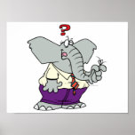 funny forgetful elephant cartoon posters