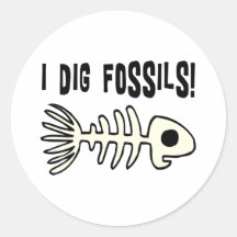 Funny Fossil Gift Item Round Stickers