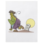 funny frankenstein in graveyard cartoon design flyers