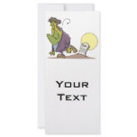 funny frankenstein in graveyard cartoon design rack cards