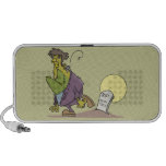 funny frankenstein in graveyard cartoon design speakers